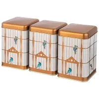 Набор емкостей для хранения PARADISE BIRD из 3-х штук, 10.5х10.5х16 см, 1,7л – Agness