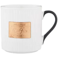 Кружка белая с золотой деталью 400 мл 12,5*9,3*10 см – Lefard