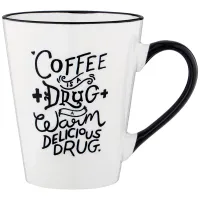 Кружка белая с черной ручкой 400 мл 13,3*9,6*11,5 см – Lefard