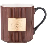 Кружка кофейного цвета с золотой деталью 400 мл 12,5*9,3*10 см – Lefard