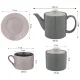 Фарфоровый чайный сервиз на 6 персон 14 предметов break time 180 мл серый - Lefard