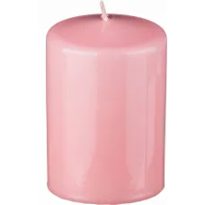 Свеча высота=10 см диаметр=7 см.нежно-розовая - Adpal
