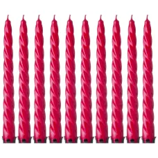 Набор свечей из 10 шт. лакированный красный высота=23 см - Adpal