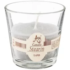Свеча ароматическая стеариновая в стакане land диаметр 7,5 см высота 7,5 - Adpal