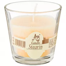 Свеча ароматическая стеариновая в стакане vanilla диаметр 7,5 см высота 7,5 - Adpal