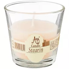Свеча ароматическая стеариновая в стакане cotton диаметр 7,5 см высота 7,5 - Adpal