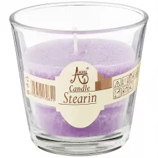 Свеча ароматическая стеариновая в стакане lavender диаметр 7,5 см высота 7,5 - Adpal