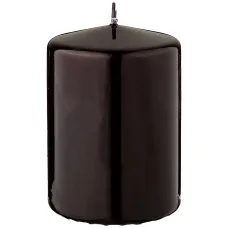 Свеча столбик высота 10см черный лакированный диаметр 7 см - Adpal 4 штуки