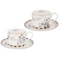 Фарфоровый чайный набор на 2 персоны, 4 предмета, Wonderland, 300 мл – Lefard