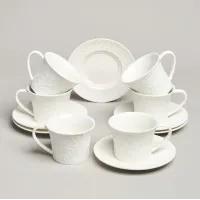 Фарфоровый чайный набор на 6 персон, 12 предметов, Meadow, 250 мл – Lefard