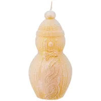 Свеча фигурная Снеговик белая с золотом 9*5.5 см – Bronco