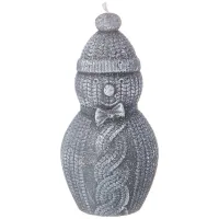 Свеча фигурная Снеговик серая с блеском 9*5.5 см – Bronco