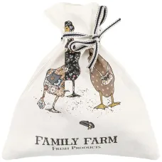 Мешочек подарочный Family Farm 25х23 см, 100% хлопок, белый, твил, пропитка - Lefard