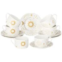 Фарфоровый чайный набор на 6 персон, 12 предметов ASTRONOMY, объем 200 мл – Lefard