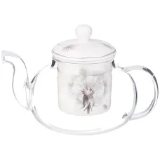 Стеклянный заварочный чайник с фарфоровым ситом dandelion 650 мл - Lefard