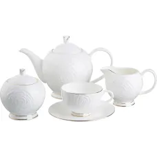 Фарфоровый чайный сервиз на 6 персон 15 предметов Blanco - Lefard