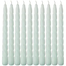 Набор свечей из 10 штук крученые лакированный мятный высота 23 см - Adpal