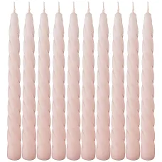 Набор свечей из 10 штук крученые лакированный нежно-розовый высота 23 см - Adpal