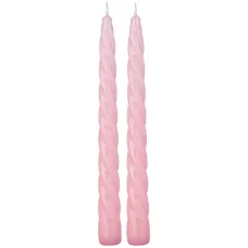 Набор свечей из 2шт витые 23см розовый - Adpal