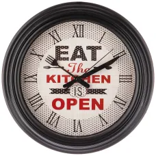 Часы настенные кварцевые chef kitchen диаметр=31 см диаметр циферблата=22,5 см цвет:черный - Lefard
