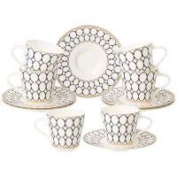 Фарфоровый чайный набор на 6 персон, 12 предметов, Breeze, 250 мл – Lefard