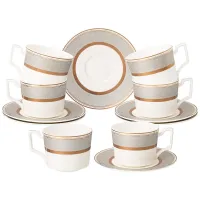 Фарфоровый чайный набор на 6 персон, 12 предметов, Emerald, 250 мл – Lefard