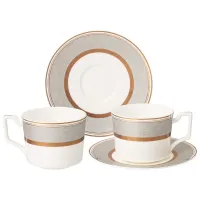 Фарфоровый чайный набор на 2 персоны, 4 предмета, Emerald, 250 мл – Lefard