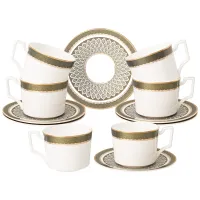 Фарфоровый чайный набор на 6 персон 12 предметов peacock 250 мл - Lefard