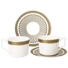 Фарфоровый чайный набор на 2 персоны 4 предмета peacock 250 мл - Lefard