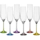 Набор бокалов для шампанского из 6 штук rainbow 190 мл высота=24 см - Bohemia Crystal