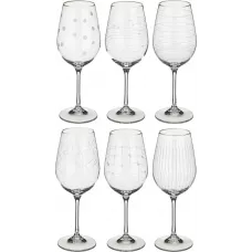 Набор бокалов для вина из 6 штук виола микс 450 мл высота=24 см - Bohemia Crystal