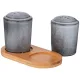 Набор для специй Graphite 2 предмета на деревянной подставке 13,2 × 7 × 8 см – Lefard