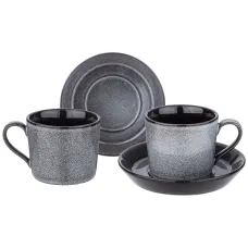Фарфоровый чайный набор на 2 персоны 4 предмета graphite 250 мл - Lefard