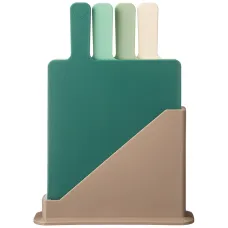 Набор разделочных досок из 4 шт+ подставка 24*7.8*17 см цвет: зеленый - Agness