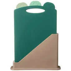 Набор разделочных досок из 3 шт+ подставка 24*7.8*17 см цвет: зеленый - Agness