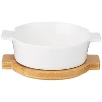 Салатник с ручками Native на деревянной подставке 15,3*12,9*5,5 см – Lefard