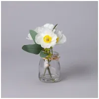 Букет искусственных цветов в круглой вазе, высота 16 см – Lefard