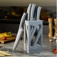 Набор ножей НЖС на пластиковой вращающейся подставке 8 предметов – Agness