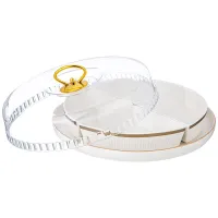 Менажница Herbal 4 секции с пластиковой крышкой на подставке - Lefard