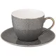 Фарфоровый чайный набор на 6 персон 12 предметов 220 мл серый - Lefard