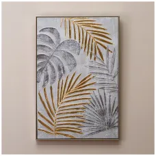 Картина в раме пальмовые листья 62х92х4,5 см - Bronco
