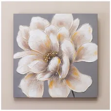 Картина белый цветок 60х60х3 см - Bronco