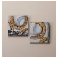Комплект из 2-х картин Золотая абстракция 40х40 см (каждая) – Bronco