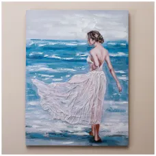 Картина девушка у моря 90х120х3 см - Bronco