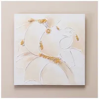 Картина Абстракция Золото на белом 60х60х3 см - Bronco