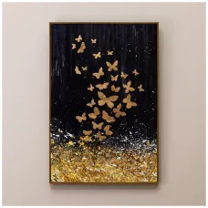 Картина в раме золотые бабочки 62х92х4,5 см - Bronco