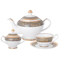 Фарфоровый чайный сервиз на 6 персон, 14 предметов, Праздничный - Lefard