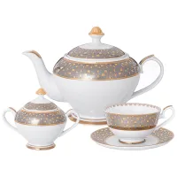 Фарфоровый чайный сервиз на 6 персон, 14 предметов, Мерцание – Lefard