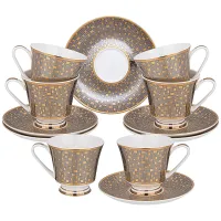 Фарфоровый чайный набор на 6 персон, 12 предметов, Мерцание, 270 мл – Lefard