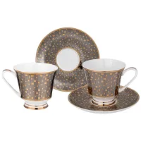 Фарфоровый чайный набор на 2 персоны, 4 предмета, Мерцание, 270 мл – Lefard